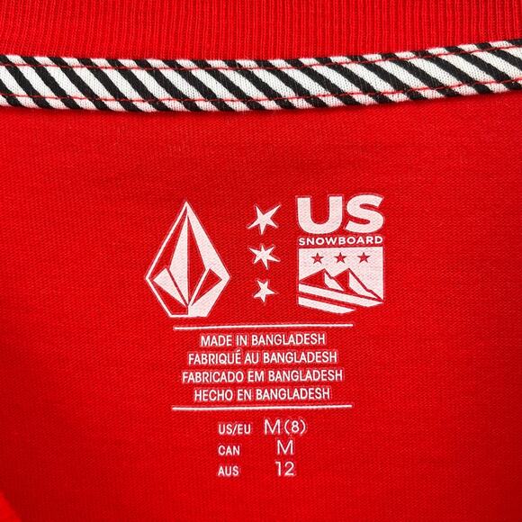 Volcom US Snowboard Team Red T-Shirt ALIVE WE RIDE Womens Size Medium - Picture 9 of 10
